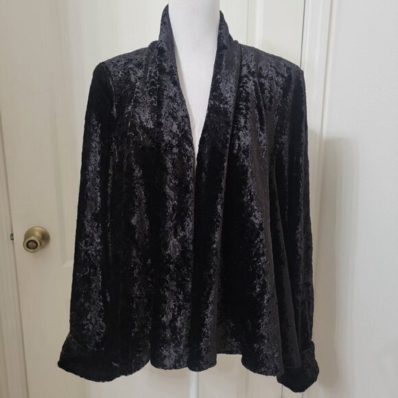 Connected Apparel, Size Unknown Crushed Velvet Cuffed Open Jacket Exc. Used Cond - Picture 1 of 10